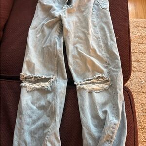 Re/Done Distressed Light Blue Men's Jeans